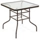 image 1 of Best Choice Products 32in Square Tempered Glass Outdoor Patio Dining Bistro Table w/ Umbrella Hole, Steel Frame