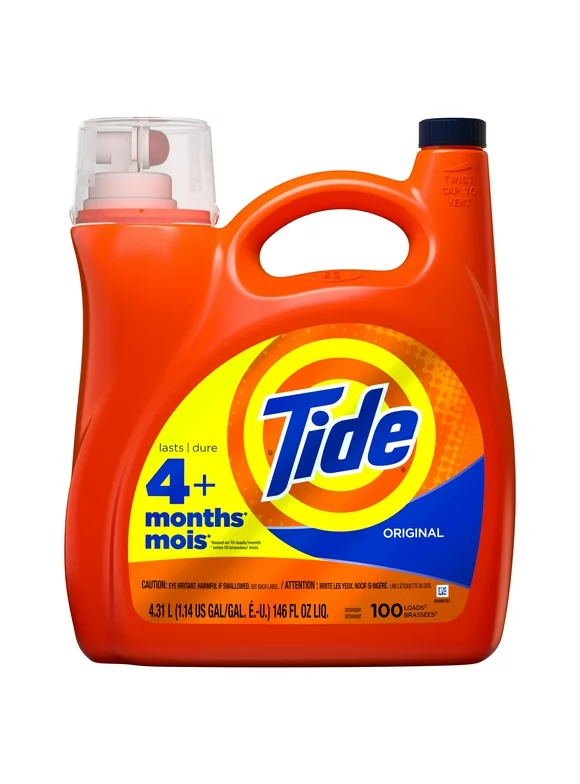 Tide Liquid Laundry Detergent, Original, 100 Loads, 146 fl oz