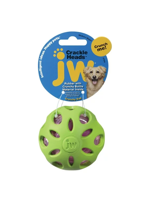 JW Pet Company Crunchy Crackle Ball Dog Toy, Medium