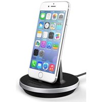 Encased iPhone Webcam Phone Mount - Apple MFi Certified, Adjustable Lightning Desktop Dock (Charge + Sync Compatible) for iPhone 7/8 Plus X XR XS Max, iPhone 11 Pro/Max (Aluminum/Black)