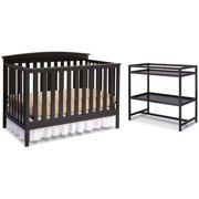 Delta Children Gateway 4-in-1 Convertible Crib with BONUS Changing Table, Choose Your Finish