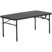 (4-Pack) Mainstays 40" Fold-in-Half Plastic Folding Table, Rich Black
