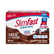 SlimFast Original Meal Replacement Shakes, Rich Chocolate Royale, 11 Fl Oz, 8 Ct