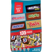 Snickers, Twix, Milky Way & 3 Musketeers, Variety Pack Mini Size Milk & Dark Chocolate Back to School Candy Bars, 40 oz, 135 Pieces Bag