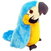 Speaking Parrot Record Repeats Electronic Bird Pet Talking Stuffed Animal Plush Toy Animated Spring Birthday for Kids 9 Inch (22cm)