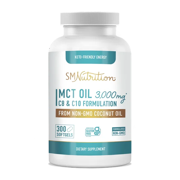 MCT Oil Capsules - Perfect Keto Supplements with MCT Oil C8 & C10 - Caprylic Acid Supplements C10 & C8 MCT Oil Softgels - 3,000MG (300 Count) - Keto Vitamins for Energy, Brain Health