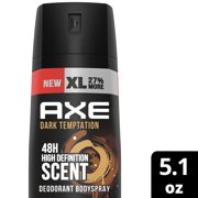 AXE Dual Action Body Spray Deodorant for Men, Dark Temptation All Day Fresh Scent Formulated without Aluminium, 5.1 oz
