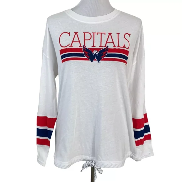 Washington Capitals NHL Hockey Long Sleeve White T-Shirt Women's