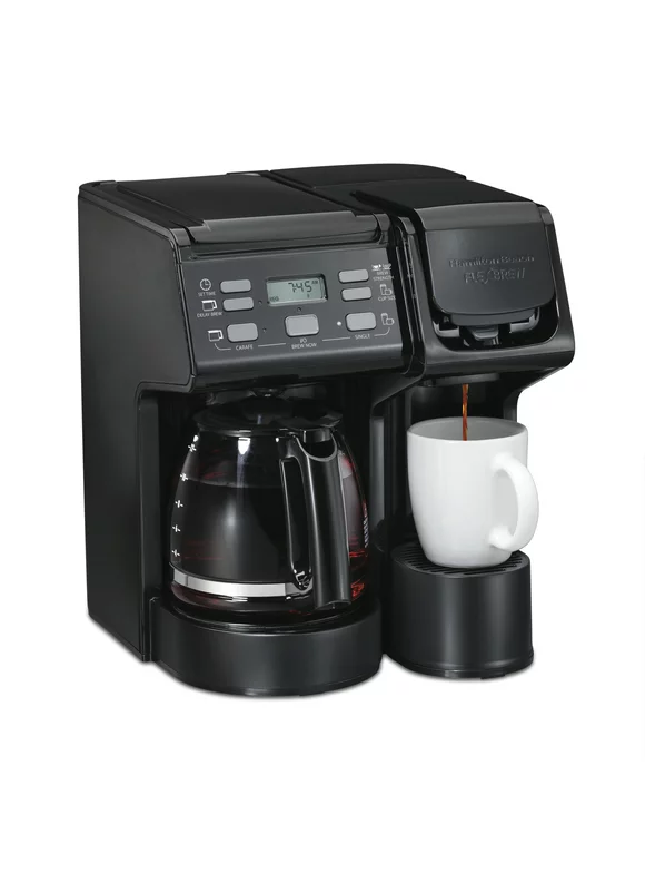 Hamilton Beach FlexBrew Trio Coffee Maker, Single Serve or 12 Cups, Black, 49904