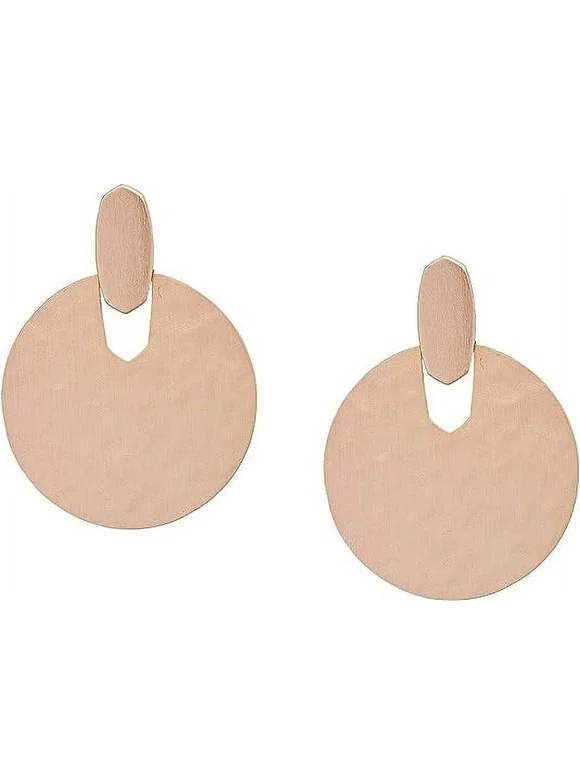 Kendra Scott Didi Statement Rose Gold Plated Disc Hammered Earring