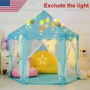 Kids Indoor/Outdoor Princess Tent Fairy Castle Perfect Hexagon Large Playhouse Toys for Girls Boys Children Toddlers Gift/Present(Blue)