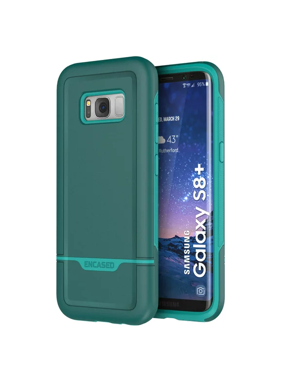 Galaxy S8 Plus Case (S8+) Rebel Series, Heavy Duty (dual-layer) Impact Armor By Encased (Samsung S8+) (Jade Green)