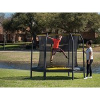 JumpKing 7.5' Trampoline, with Enclosure, Black/Yellow