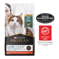 [Multiple Sizes] Purina Pro Plan With Probiotics Dry Cat Food, LIVECLEAR Salmon & Rice Formula