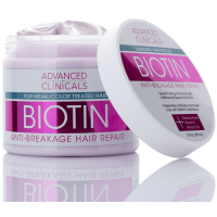 Advanced Clinicals Biotin Anti Breakage Hair Mask. Conditioner Mask for Weak and Color Treated Hair. 12 Fl Oz.