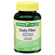 Spring Valley Daily Fiber 100% Natural Psyllium Husk Dietary Supplement, 160 count