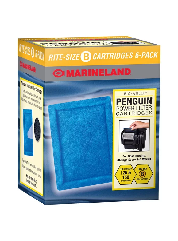 Marineland Penguin Bio-Wheel Power Filter Cartridges, Size B, 6 Count