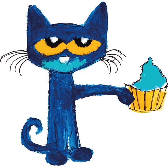 Pete the Cat Messy Cupcake Decal â€“ Groovy Vinyl Wall Sticker for Nursery or Childrenâ€™s Bedroom â€“ (20â€x20â€)