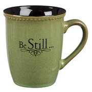 Christian Art Gifts Sage Green Stoneware Coffee/Tea Mug | Be Still  Psalm 46:10 Bible Verse | Inspirational Coffee/Tea Cup for Men and Women, 13 Ounce