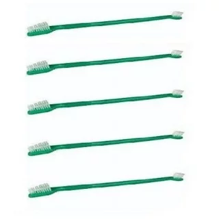 Green Dual End Toothbrushes For Dogs Dental Oral Health Grooming Bulk Available (5 Toothbrushes)