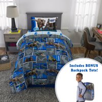 Jurassic World Kids Microfiber Bed-in-a-Bag Set with Bonus Tote, Twin