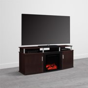 Carson Fireplace TV Console for TVs up to 70", Cherry and Black