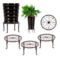 3 Pack Iron Potted Plant Stands Flower Pot Holder 9 inches Heavy Duty 50lb Pre-Assembled Round Rack, Bronze Color