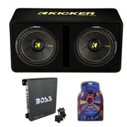 Kicker 44DCWC122 12" 1200W Car Audio Subwoofer Sub Enclosure+Mono Amplifier Kit