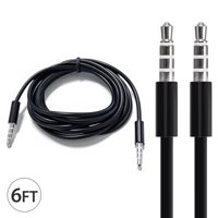 3.5Mm Male To Male Audio Cable by FREEDOMTECH 6FT Universal Auxiliary Cord 3.5mm Male to Male Round Audio Aux Cable 3.5mm Connector for iPods iPhones iPads Galaxy Home Car Stereos Black