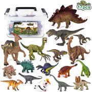 JUMPER 17-Piece Dinosaur Toys Kids Dinosaurs Party Play Set Dino Toy Figure to Create a Dino World Great Gifts Set for Kids, Boys & Girls
