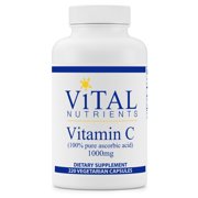 Vital Nutrients - Vitamin C (100% Pure Ascorbic Acid) - Potent Antioxidant to Support Iron Absorption - 1000 mg - 220 Vegetarian Capsules per Bottle