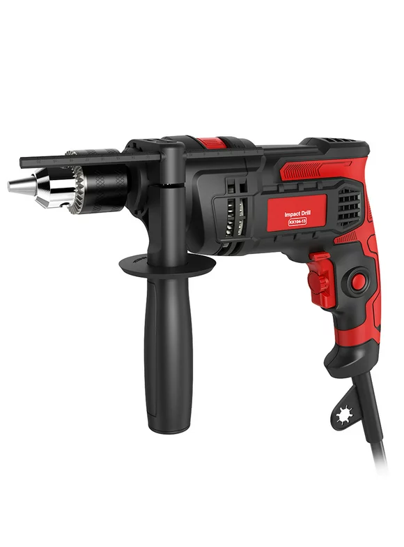MIXFEER Hammer Drill Impact Drill 850W 3000 RPM Hand Electric Drill with 360 Rotating Handle Hammer and Drill 2 Mode in 1 with Depth Gauge for Drilling Steel Masonry Concrete Wood