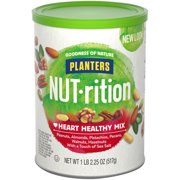 NUT-rition Heart Healthy Nut Mix with Peanuts, Almonds, Pistachios, Pecans, Walnuts, Hazelnuts & Sea Salt, 18.25 oz Canister