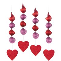 Valentine's Day Heart Hanging Decorations, 18in, 4ct