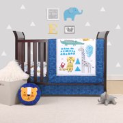 The Peanutshell Safari Party Crib Bedding Set, 3 Piece Nursery Set