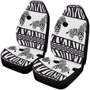KXMDXA Set of 2 Car Seat Covers African Cute Zebra Zebra Skin Universal Auto Front Seats Protector Fits for Car,SUV Sedan,Truck