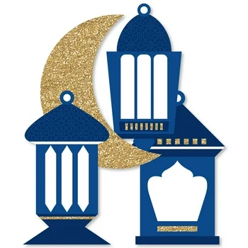 Big Dot of Happiness Ramadan - Lantern Decorations DIY Eid Mubarak Party Essentials - Set of 20