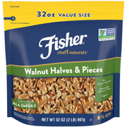 FISHER Chef's Naturals Walnut Halves & Pieces, 32 oz, Naturally Gluten Free, No Preservatives, Non-GMO