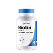 Nutricost Biotin (Vitamin B7) 10,000mcg (10g), 240 Capsules