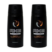2 Pack Axe Dark Temptation Mens Deodorant Body Spray, 150ml (5.07oz)