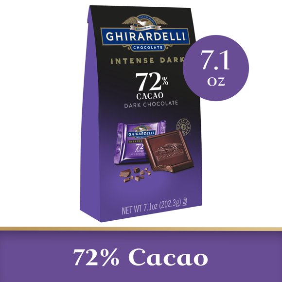 GHIRARDELLI Intense Dark Chocolate Squares, 72% Cacao, 7.1 Oz Bag