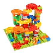 SHIYAO Kids 3-6 Years Old Building Blocks Marble Run STEM Toy Puzzle Race Track Set with Ramps, Slides, Funnels(0.3 x 0.3inch)