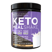 Keto Science Ketogenic Meal Shake Vanilla Dietary Supplement, Meal Replacement, Weight Loss, Intermittent Fasting, 20.7 oz. (587 g), 14 Servings