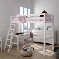 Campbell Wood Twin Loft Bunk Bed with Study Desk, Multiple Colors, by Hillsdale Living Essentials