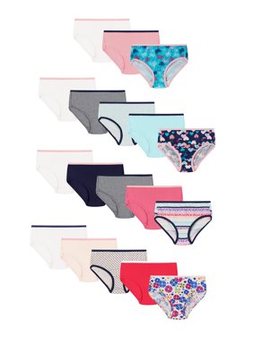 Yana Girls Underwear Briefs, 14+4 Bonus Pack, Sizes 4-16