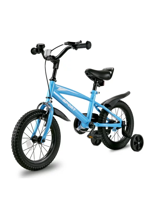 Naipo 14" Kids Bike Girls and Boys Blue Bike for Age 3-6 Years Old