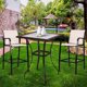 image 2 of Costway 2 PCS Counter Height Stool Patio Chair Steel Frame Leisure Dining Bar Chair