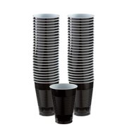 Big Party Pack Jet Black Plastic Cups | 12 oz. | Pack of 50 | Party Supply