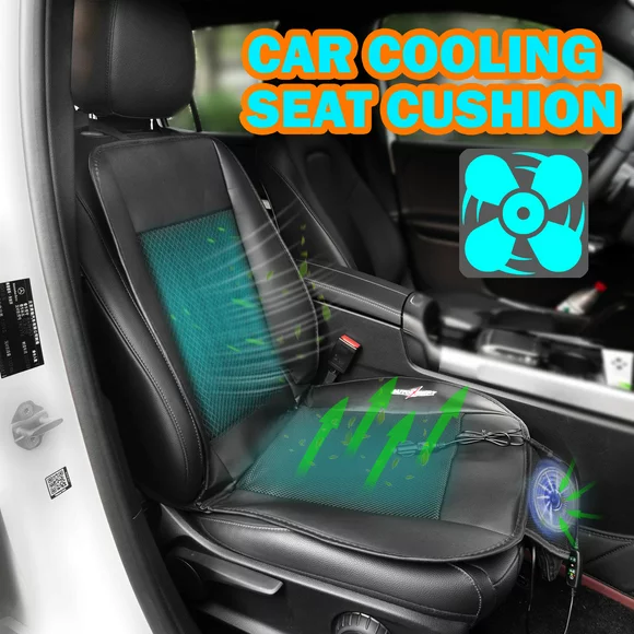 Cooling Car Seat Cover Leather Front Seat Fresh Summer Cooling Chair Cushion Pad Air Fan Ventilation
