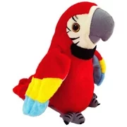Speaking Parrot Record Repeats Electronic Bird Pet Talking Stuffed Animal Plush Toy Animated Spring Birthday for Kids 9 Inch (22cm)